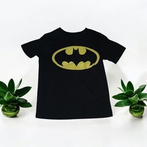 Black T-Shirt with Gold Batman Logo
